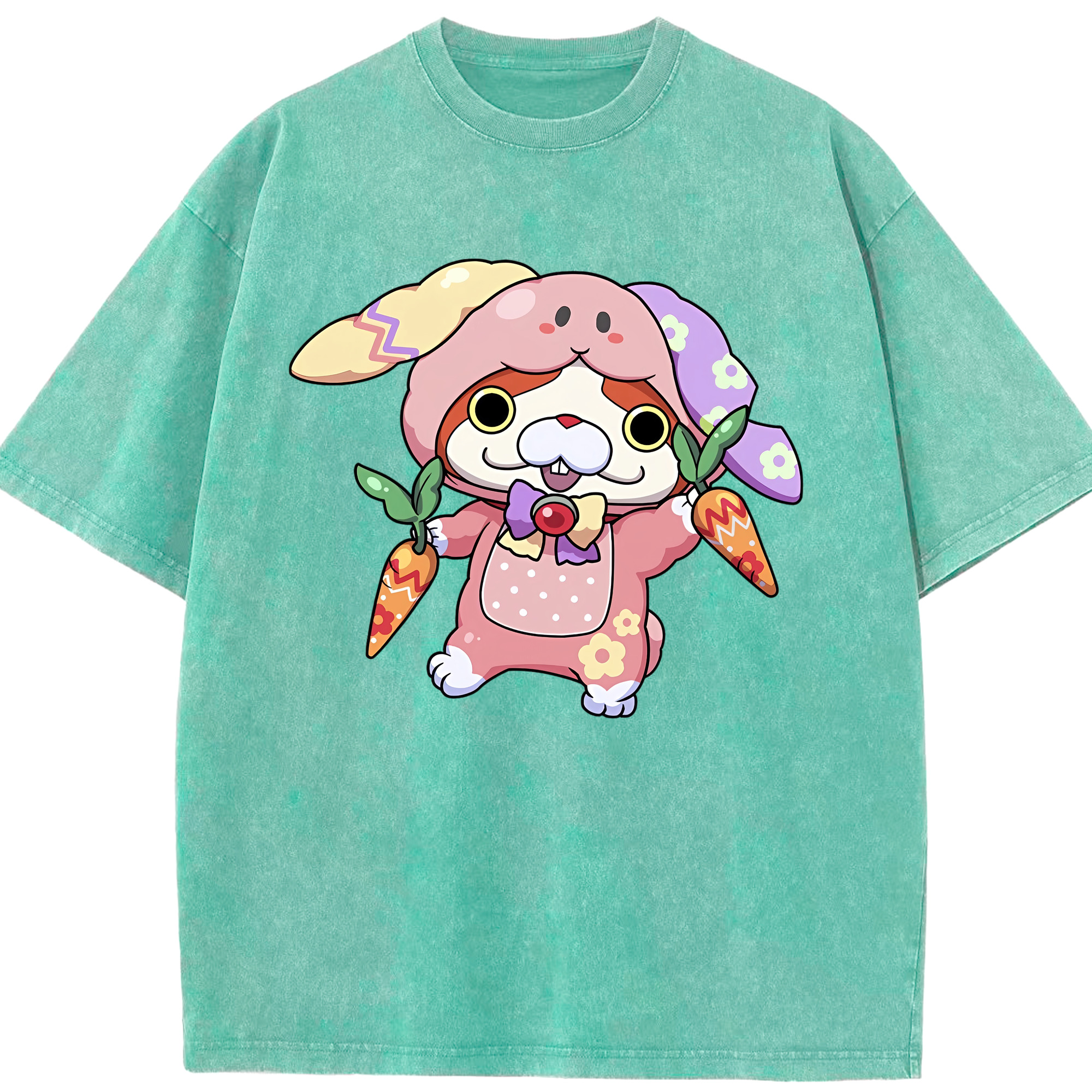 （画像用） 妖怪ウォッチ Yo-kai Watch 綿100% ヴィンテージ風 半袖Tシャツ（フロントプリント）